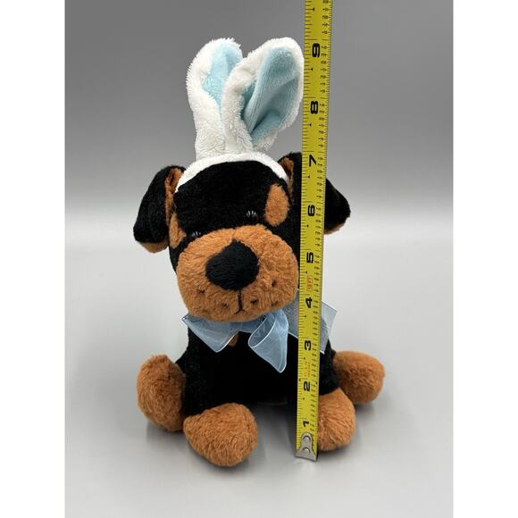 Dan Dee Rottweiler Puppy Dog W/ Bunny Ears Plush 7” Stuffed Animal - Picture 5 of 9